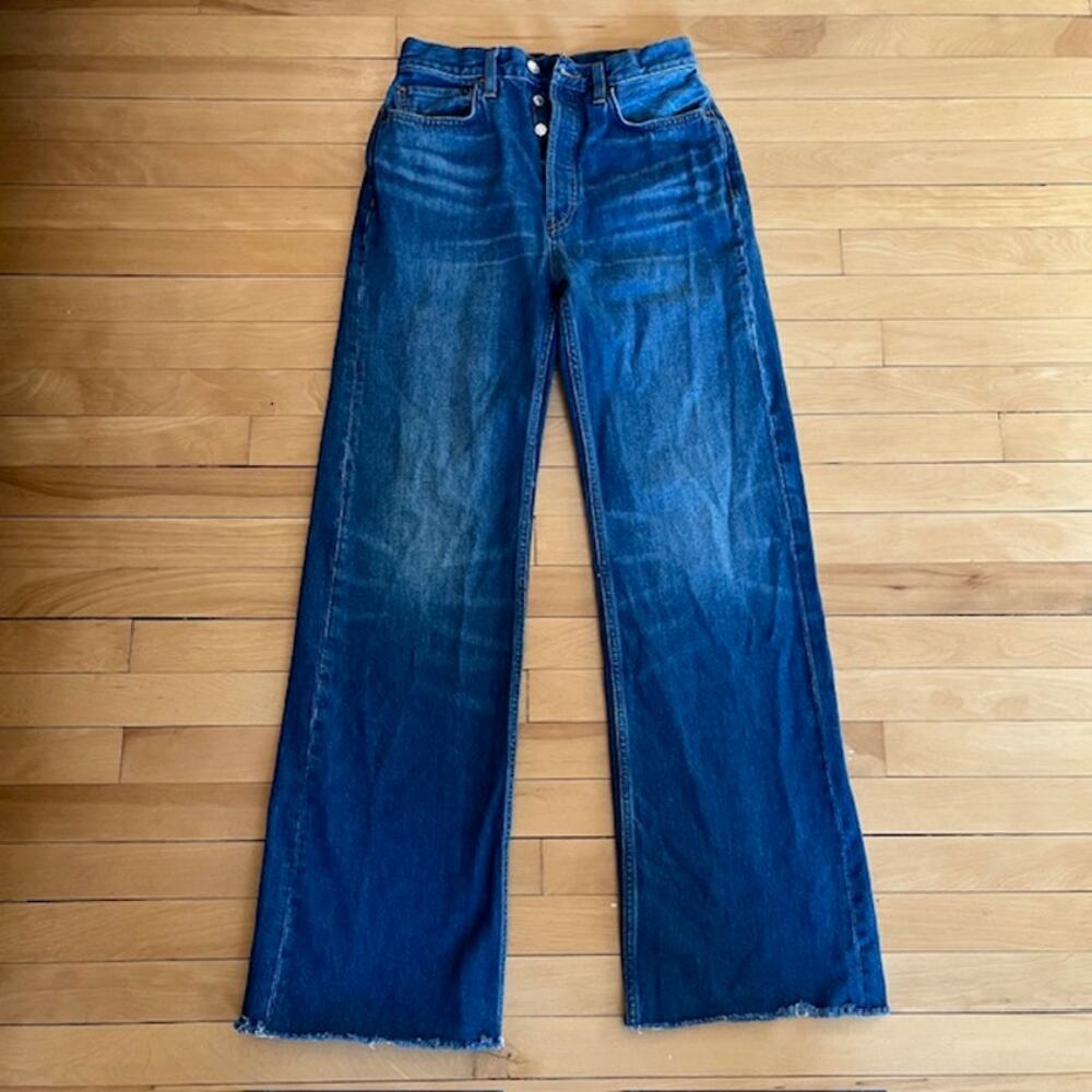 Re/done 70s ultra high rise wide leg jeans, size 27 - Picture 3 of 10